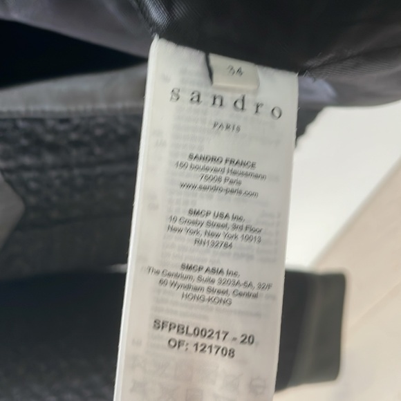 Sandro womens cropped leather tweed jacket in great condition - Picture 5 of 9